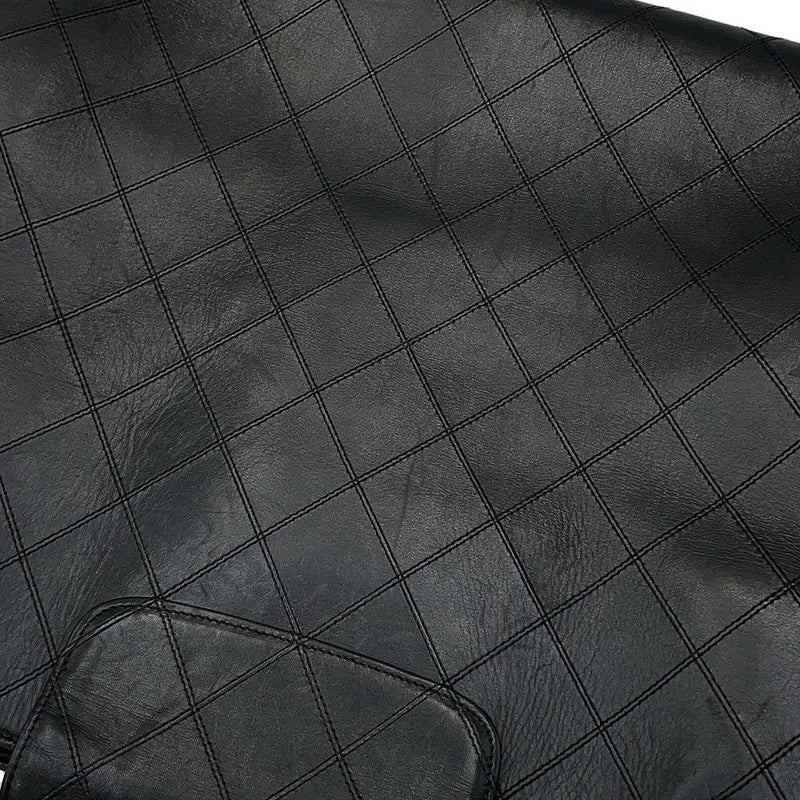 シャネル チェーントートバッグ ココマーク マトラッセ スーパーモデルバッグ レザー 黒