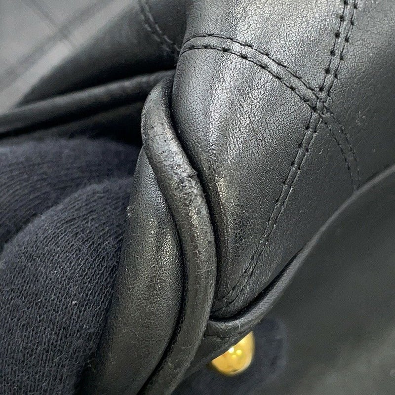 シャネル チェーントートバッグ ココマーク マトラッセ スーパーモデルバッグ レザー 黒