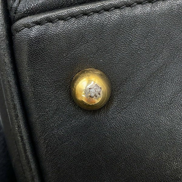 シャネル チェーントートバッグ ココマーク マトラッセ スーパーモデルバッグ レザー 黒