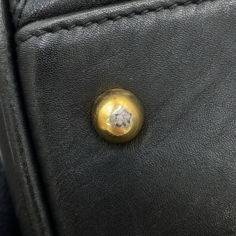 シャネル チェーントートバッグ ココマーク マトラッセ スーパーモデルバッグ レザー 黒