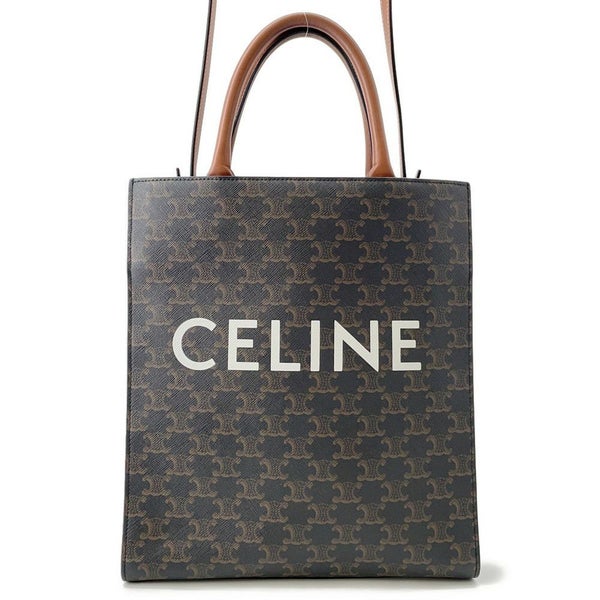 セリーヌ トートバッグ トリオンフ バーティカル カバ スモール 191542 CELINE 2way ブラウン