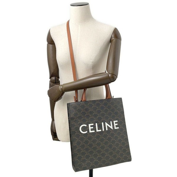 セリーヌ トートバッグ トリオンフ バーティカル カバ スモール 191542 CELINE 2way ブラウン