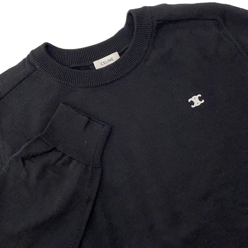 セリーヌ セーター トリオンフ クルーネックセーター メンズサイズL 2AH80322U CELINE トップス 黒
