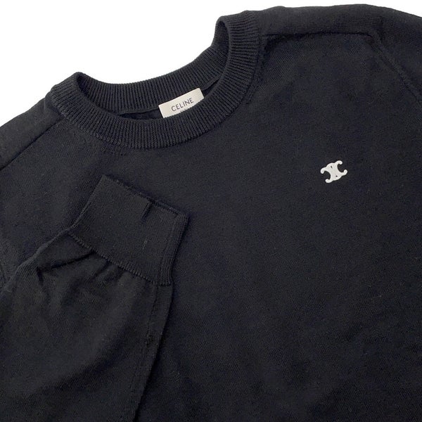 セリーヌ セーター トリオンフ クルーネックセーター メンズサイズL 2AH80322U CELINE トップス 黒