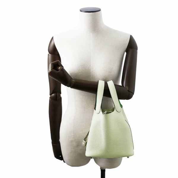 エルメス ピコタンロックPM エクラ グリネヴェ/ヴェールコミック/シルバー金具 トリヨンクレマンス B刻印