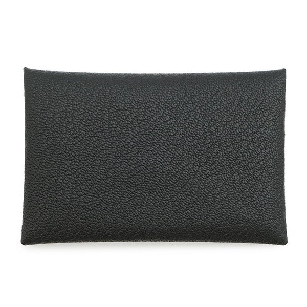 エルメス カードケース カルヴィ ブラック シェブルミゾル K刻印 HERMES 名刺入れ 黒