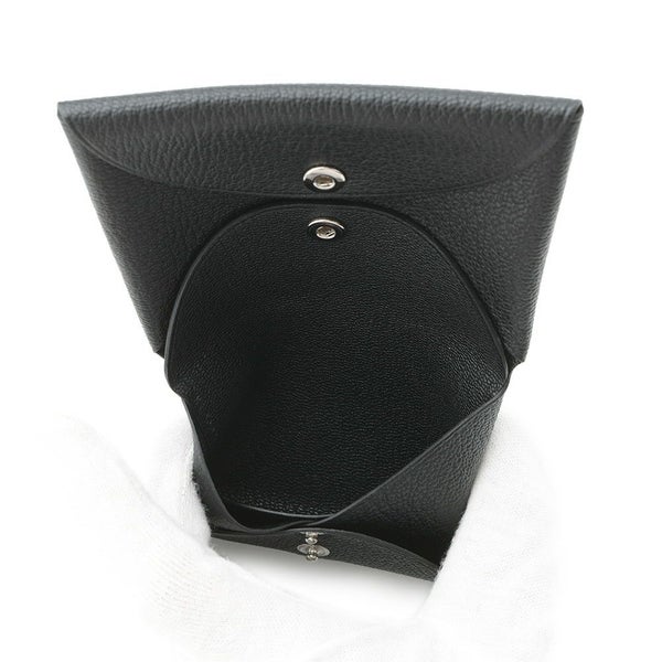 エルメス コインケース カルヴィ デュオ ブラック/シルバー金具 シェブルミゾル K刻印 小銭入れ 黒