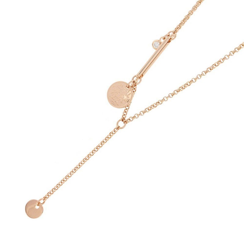 エルメス ネックレス エクスリブリスTPM ダイヤモンド 1P 0.04ct K18PGピンクゴールド HERMES Ex-Libris ペンダント