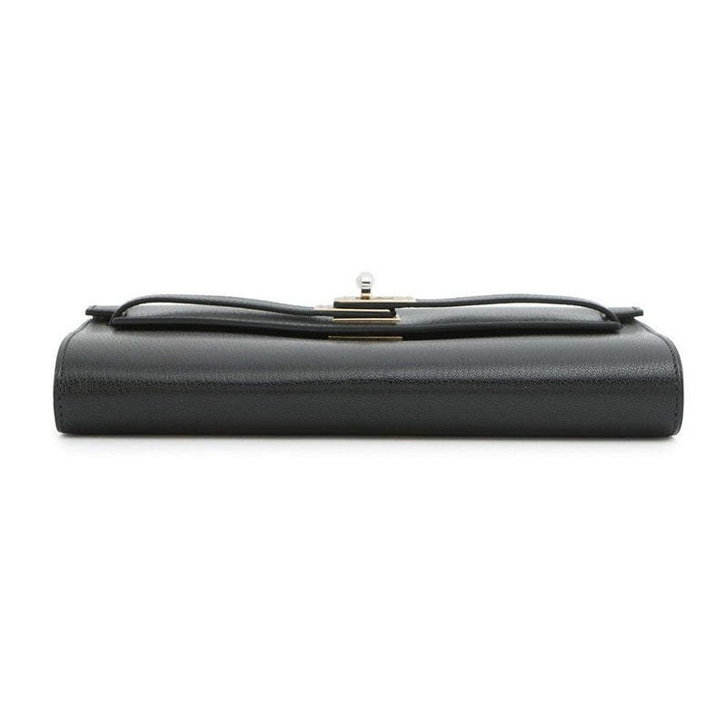 エルメス 長財布 ケリーウォレット ロング ブラック/エレクトラム金具 シェブルシャムキラ K刻印 HERMES 財布 黒