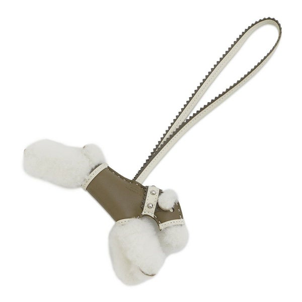 エルメス バッグチャーム バディ エピック エトゥープ/クレ ラムスキン/ムートン K刻印