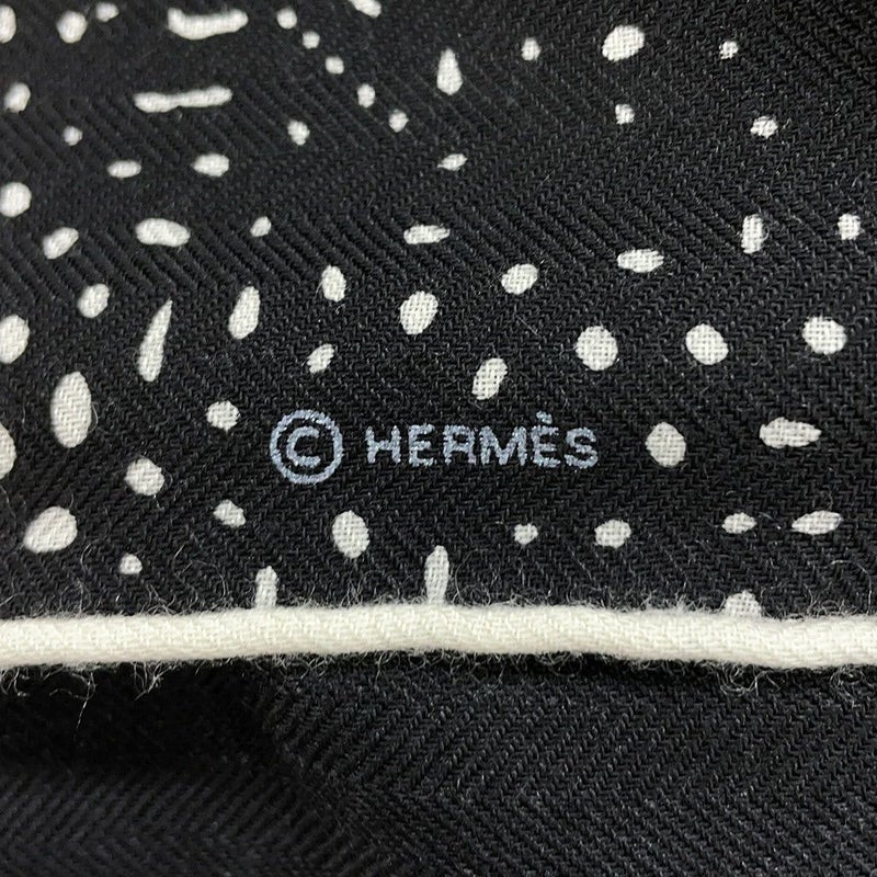 エルメス ストール カレ140 カレジェアン クレール・ドゥ・リュンヌ 2023秋冬 黒 白