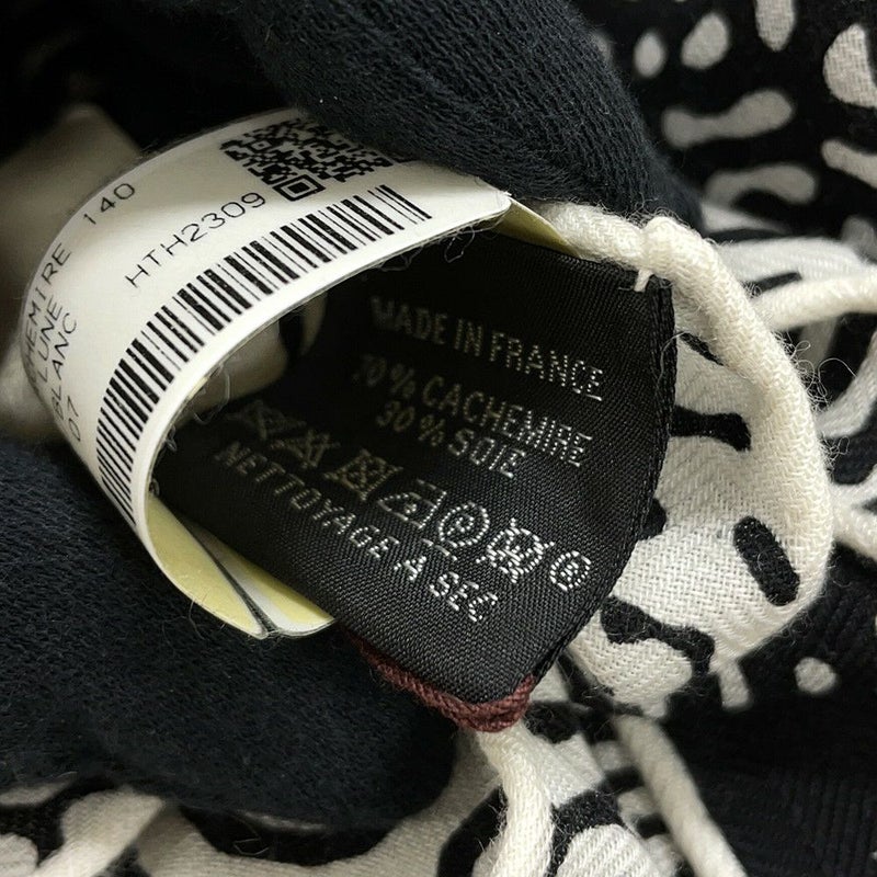 エルメス ストール カレ140 カレジェアン クレール・ドゥ・リュンヌ 2023秋冬 黒 白