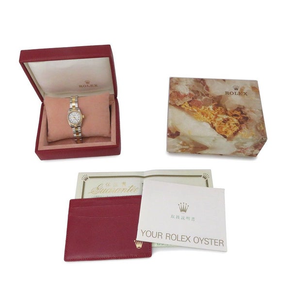 ロレックス オイスターパーペチュアル E番 SS/K18YG ROLEX 腕時計 ホワイト文字盤 ローマン