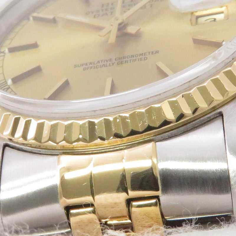ロレックス デイトジャスト S番 SS/K18YG 16233 ROLEX 腕時計 シャンパン文字盤