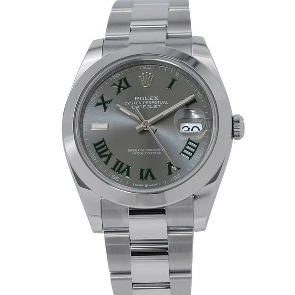ロレックス デイトジャスト41 ランダムシリアル ルーレット 126300 ROLEX 腕時計 スレート文字盤 ローマン