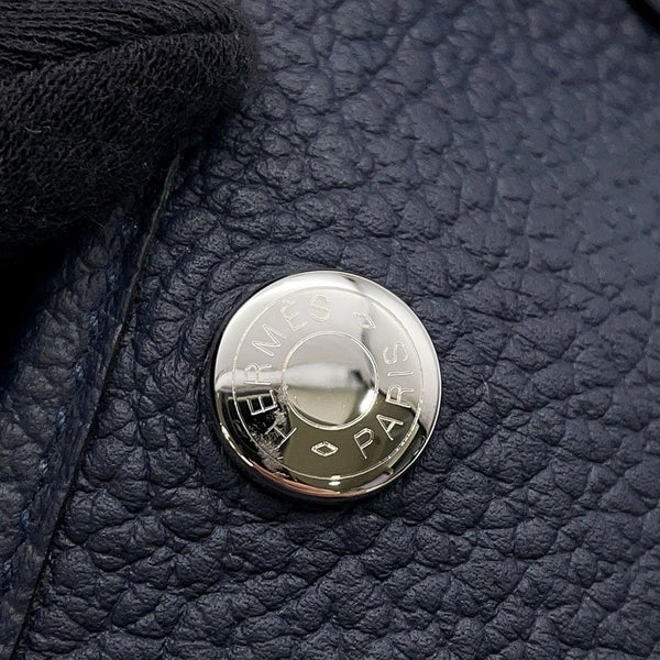 エルメス トートバッグ ガーデンパーティTPM ブルーニュイ/シルバー金具 ネゴンダ D刻印