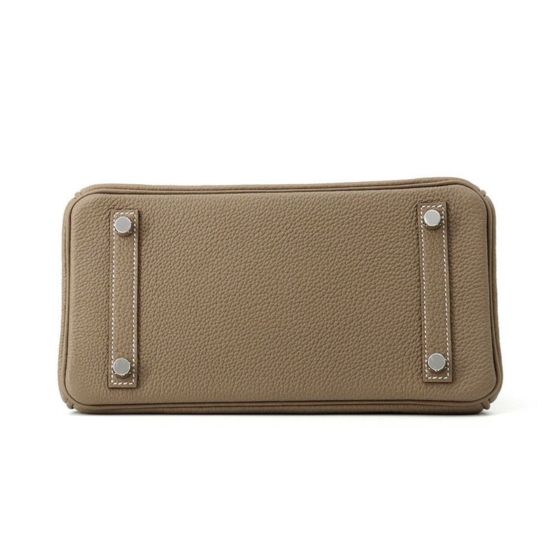 エルメス バーキン25 エトゥープ/シルバー金具 トゴ K刻印 HERMES Birkin ハンドバッグ