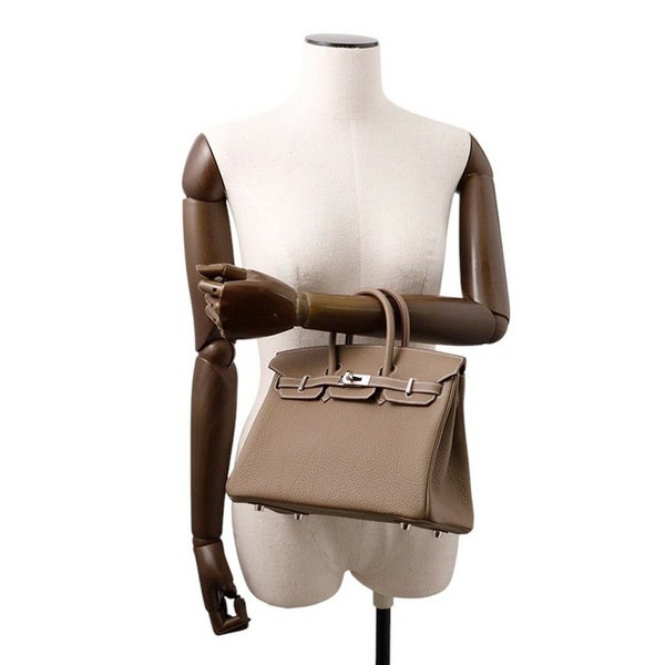 エルメス バーキン25 エトゥープ/シルバー金具 トゴ K刻印 HERMES Birkin ハンドバッグ