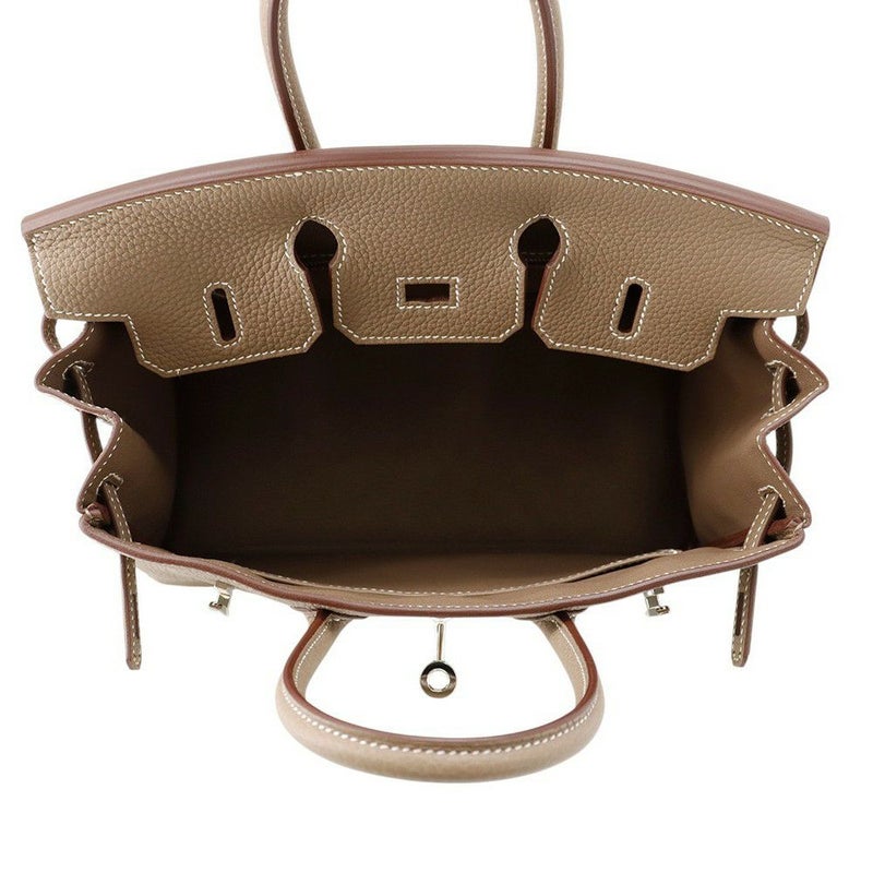 エルメス バーキン25 エトゥープ/シルバー金具 トゴ K刻印 HERMES Birkin ハンドバッグ