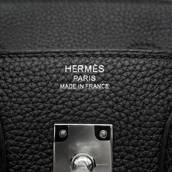エルメス バーキン25 ブラック/シルバー金具 トゴ K刻印 HERMES Birkin ハンドバッグ 黒