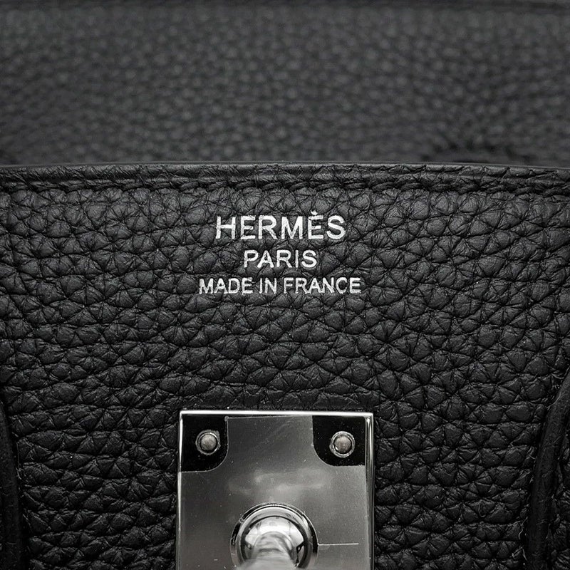 エルメス バーキン25 ブラック/シルバー金具 トゴ K刻印 HERMES Birkin ハンドバッグ 黒