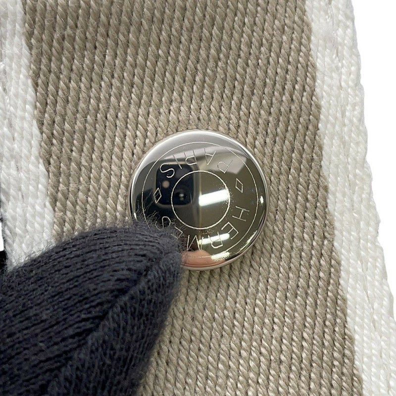 エルメス ポーチ ブリッド・ア・ブラックGM ベージュ/シルバー金具 キャンバス HERMES バッグ 小物入れ