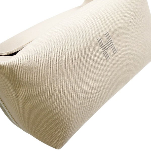 エルメス ポーチ ブリッド・ア・ブラックGM ベージュ/シルバー金具 キャンバス HERMES バッグ 小物入れ