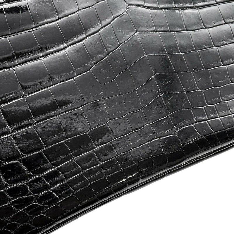 エルメス バーキン25 ブラック/シルバー金具  ニロティカスシャイン □M刻印 HERMES Birkin ハンドバッグ 黒