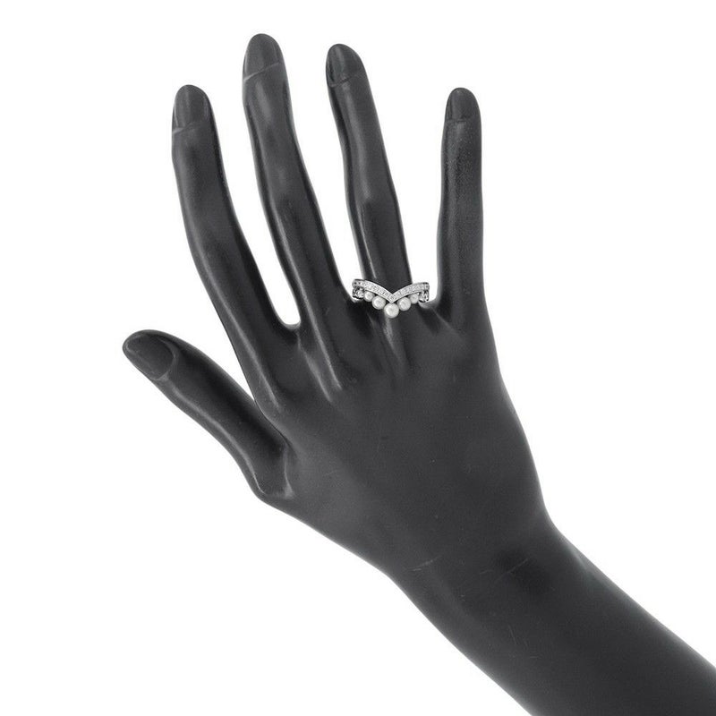 ショーメ リング ジョゼフィーヌ エグレット K18WG ダイヤ27P 計0.40ct/養殖アコヤパール5P リングサイズ50 083292