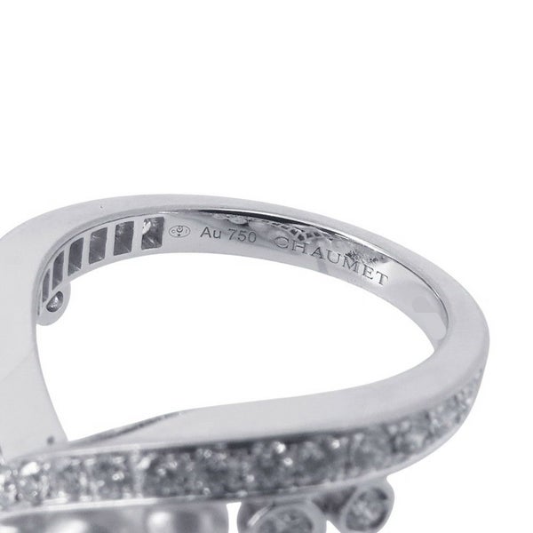 ショーメ リング ジョゼフィーヌ エグレット K18WG ダイヤ27P 計0.40ct/養殖アコヤパール5P リングサイズ50 083292