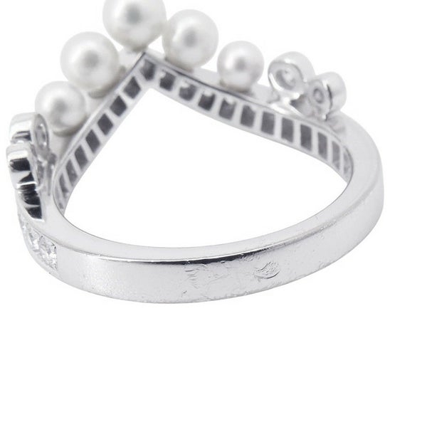 ショーメ リング ジョゼフィーヌ エグレット K18WG ダイヤ27P 計0.40ct/養殖アコヤパール5P リングサイズ50 083292