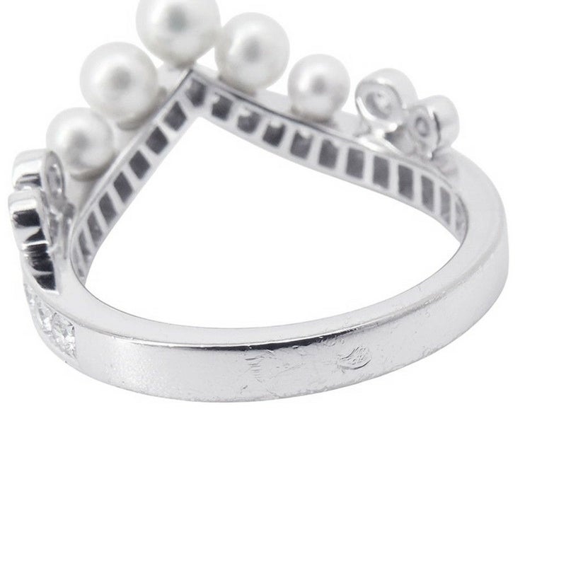 ショーメ リング ジョゼフィーヌ エグレット K18WG ダイヤ27P 計0.40ct/養殖アコヤパール5P リングサイズ50 083292