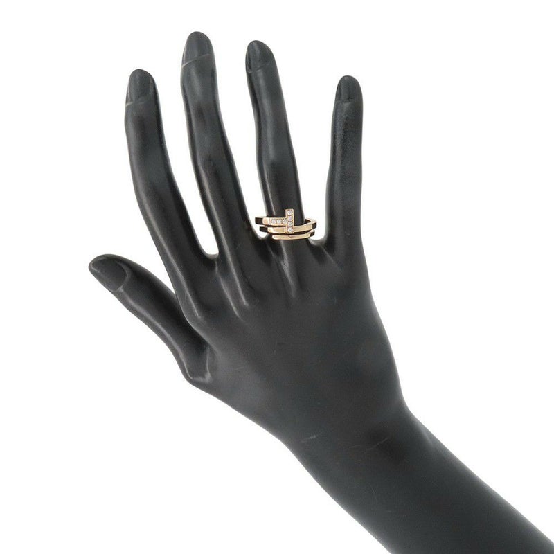 ティファニー リング Tスクエア ラップ リング ダイヤ7P 計0.01ct K18PGピンクゴールド サイズ約11号 Tiffany&Co. 指輪