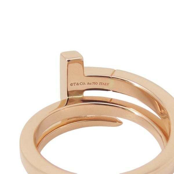 ティファニー リング Tスクエア ラップ リング ダイヤ7P 計0.01ct K18PGピンクゴールド サイズ約11号 Tiffany&Co. 指輪
