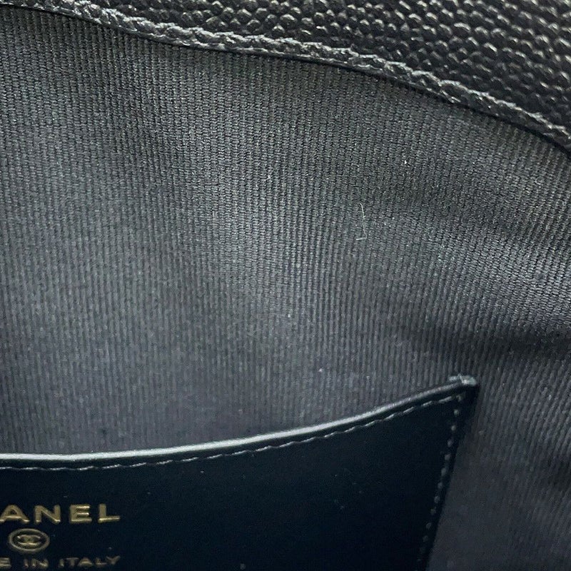 シャネル チェーンショルダーバッグ フェイクパール マトラッセ ココマーク キャビアスキン AP4585 CHANEL 黒