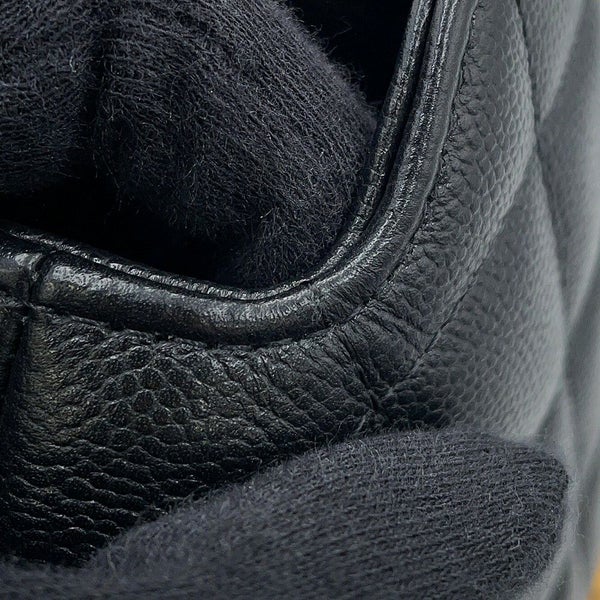 シャネル チェーンショルダーバッグ フェイクパール マトラッセ ココマーク キャビアスキン AP4585 CHANEL 黒