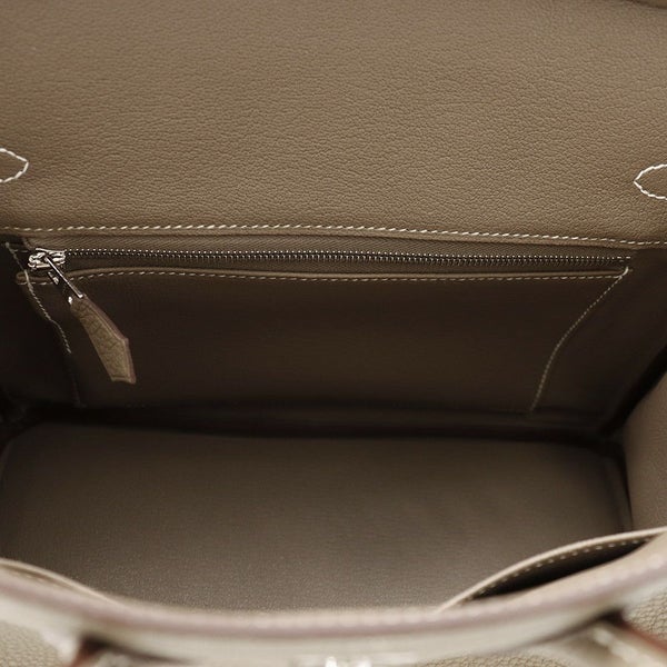 エルメス バーキン25 エトゥープ/シルバー金具 トゴ K刻印 HERMES Birkin ハンドバッグ