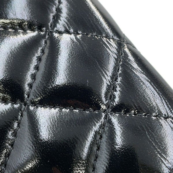 シャネル チェーンウォレット スモール チェーンクラッチ リボン シャイニーラムスキン AP4466 CHANEL 財布 黒