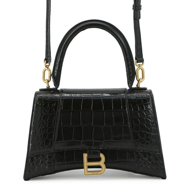 バレンシアガ ハンドバッグ アワーグラス Hourglass スモール レザー 593546 BALENCIAGA  2way 黒