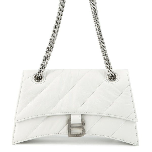 バレンシアガ チェーンショルダーバッグ クラッシュ Crush スモール レザー 716351 BALENCIAGA 白