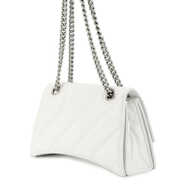 バレンシアガ チェーンショルダーバッグ クラッシュ Crush スモール レザー 716351 BALENCIAGA 白