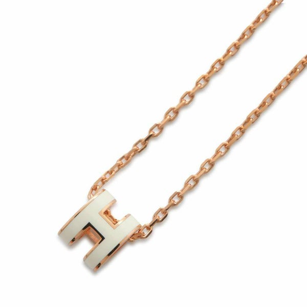エルメス ネックレス ミニ・ポップアッシュ ホワイト/ピンクゴールド金具 HERMES アクセサリー