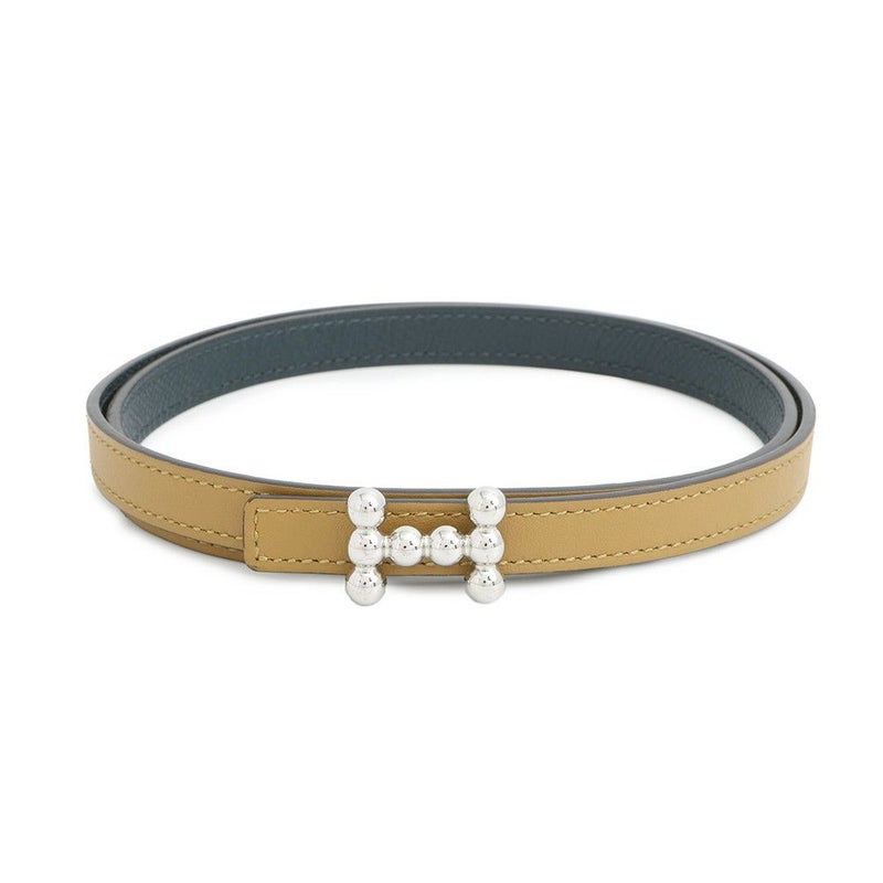 エルメス べルト バブル バックル セサミ/ヴェールシプレ/シルバー金具 スイフト/エプソン B刻印 サイズ75 リバーシブル