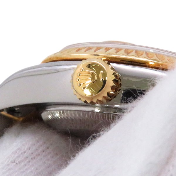 ロレックス デイトジャスト SS/K18YGイエローゴールド 10Pダイヤ M番 179173G シャンパン文字盤 コンピューター