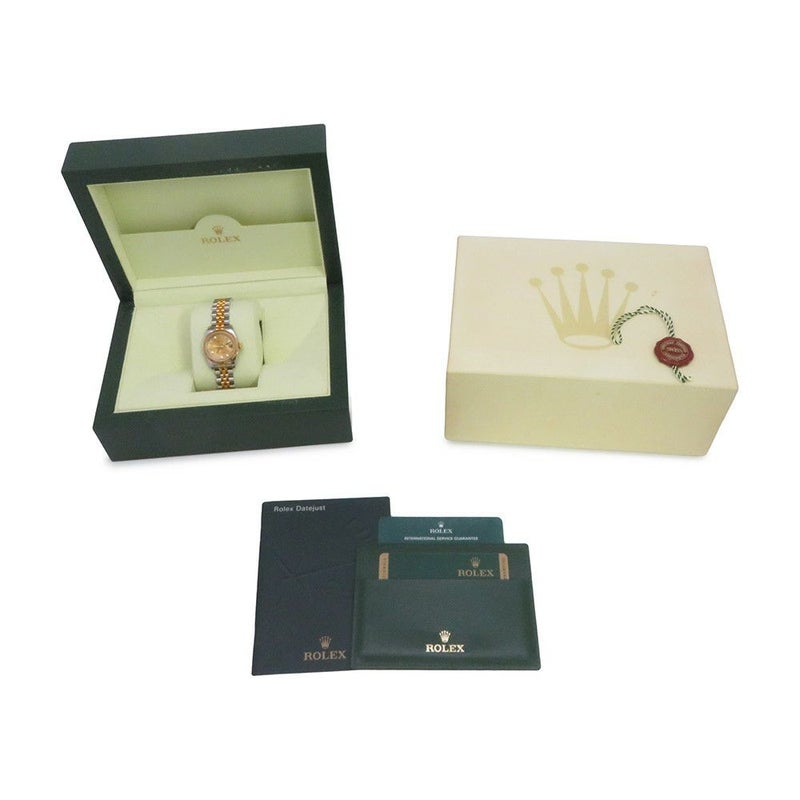 ロレックス デイトジャスト SS/K18YGイエローゴールド 10Pダイヤ M番 179173G シャンパン文字盤 コンピューター