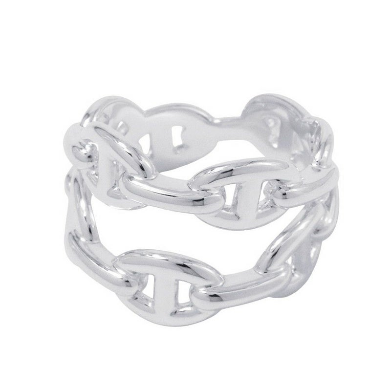 エルメス リング ダブル アンシェネ PM Enchainee SV925シルバー リングサイズ55 HERMES ジュエリー