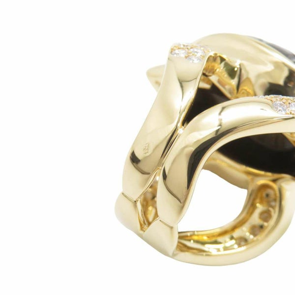 ブシュロン リング トルチュ タイガーアイ ダイヤモンド エメラルド K18YGイエローゴールド サイズ52 タートル 亀 指輪