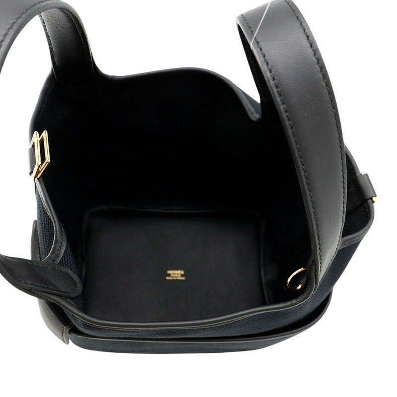 エルメス ハンドバッグ ピコタンロックPM カーゴ ブルーマリン/ブラック/ゴールド金具 トワルゴエラン/スイフト U刻印