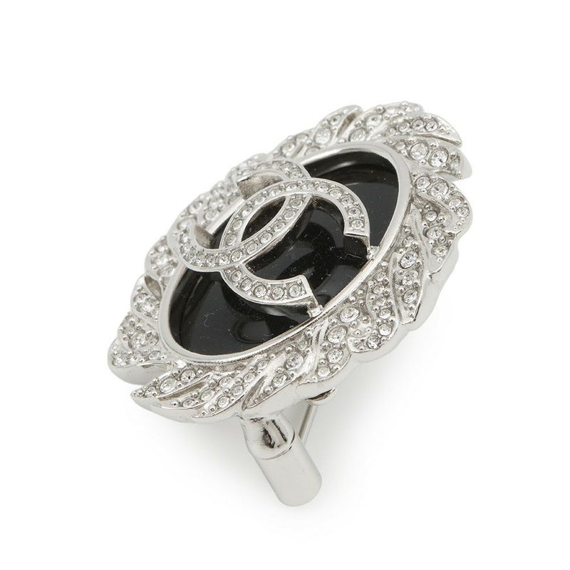 シャネル ブローチ ココマーク ラインストーン B25S CAHNEL アクセサリー 黒