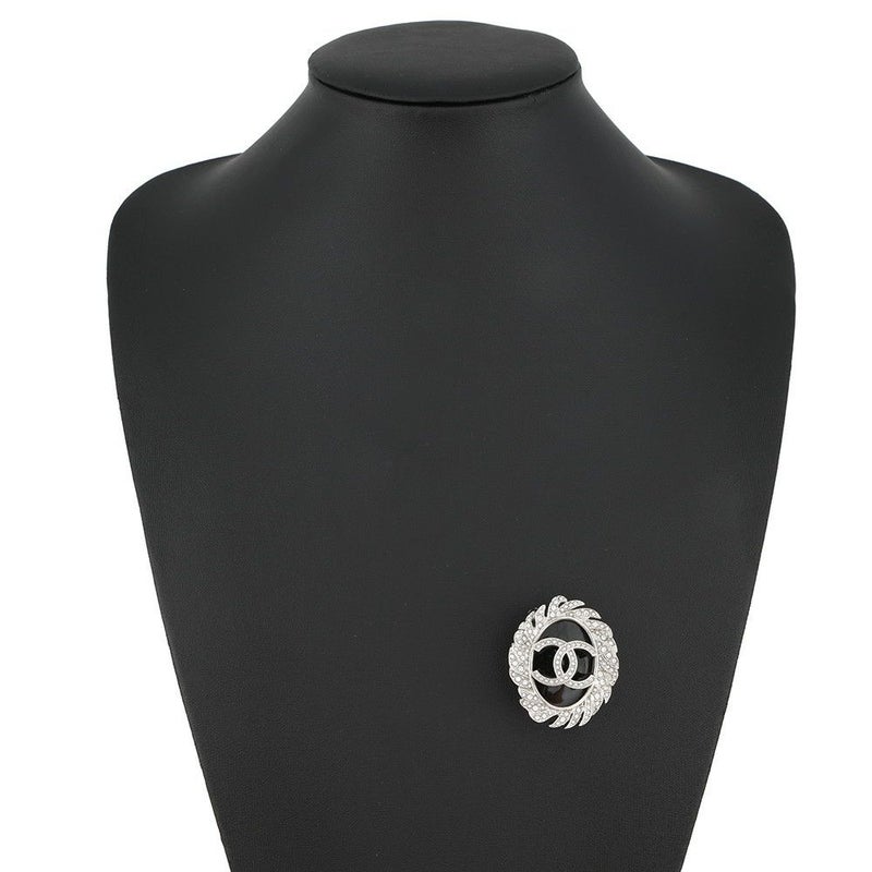 シャネル ブローチ ココマーク ラインストーン B25S CAHNEL アクセサリー 黒